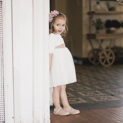 Linen Mary Janes with Espadrille Sole and Velcro Fastening