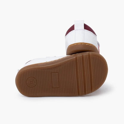 Pisamonas Barefoot White Sneakers with Side Stripes for Kids