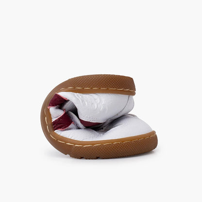 Pisamonas Barefoot White Sneakers with Side Stripes for Kids