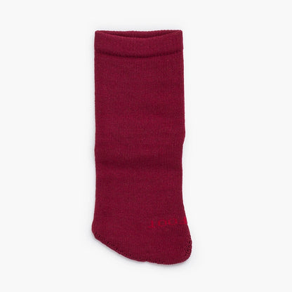 Burgundy sock on a white background