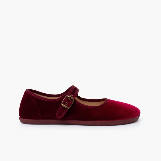 Barefoot Velvet Mary Janes Shoes