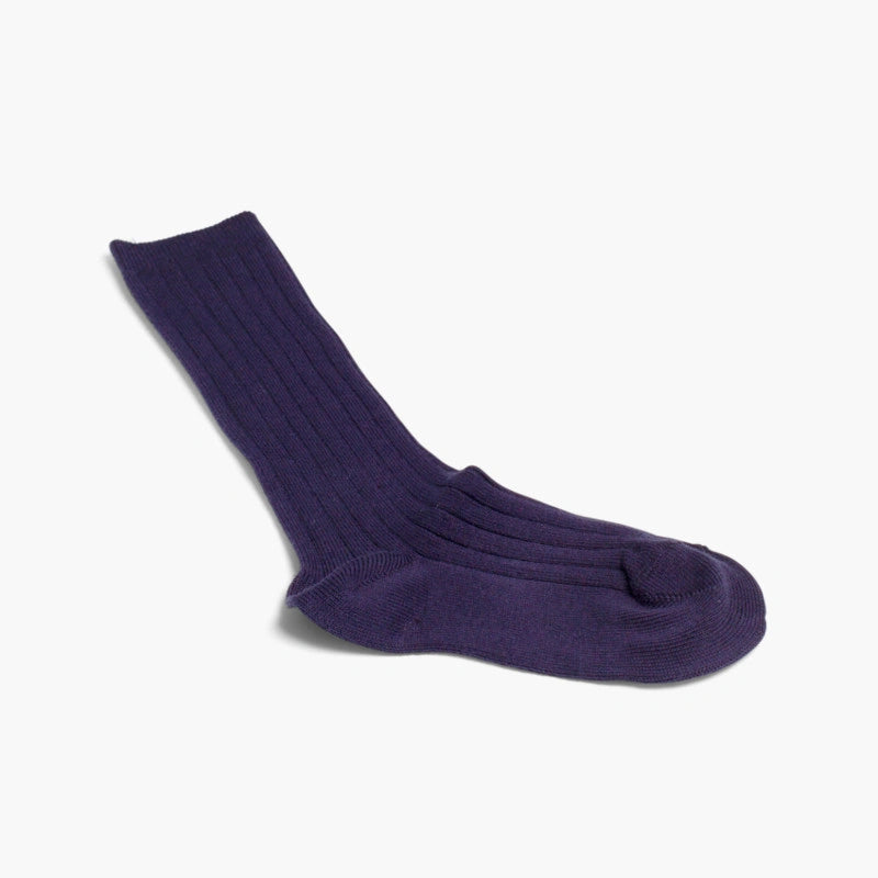 Navy blue sock on a white background