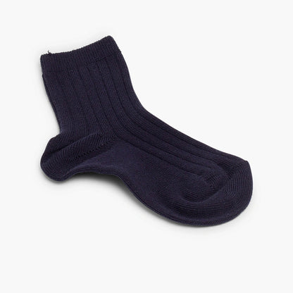 Navy blue sock on a white background