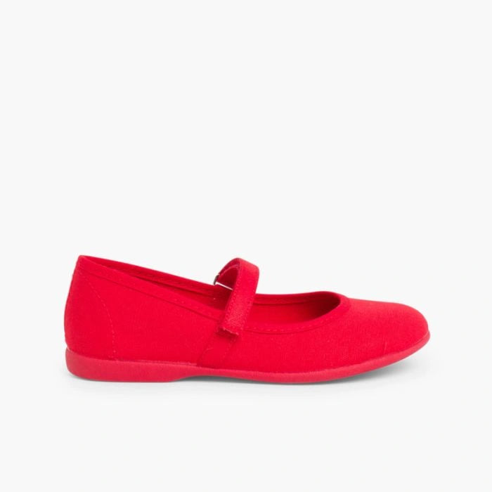 Canvas_Mary_Janes_with_Riptape_Fastening-red