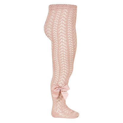 Condor Openwork Perle Tights with Grosgrain Bow