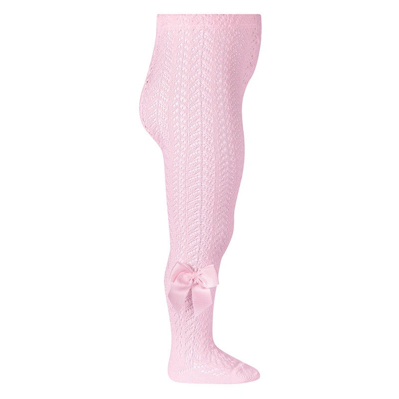 Condor Openwork Perle Tights with Grosgrain Bow