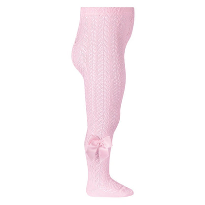Condor Openwork Perle Tights with Grosgrain Bow