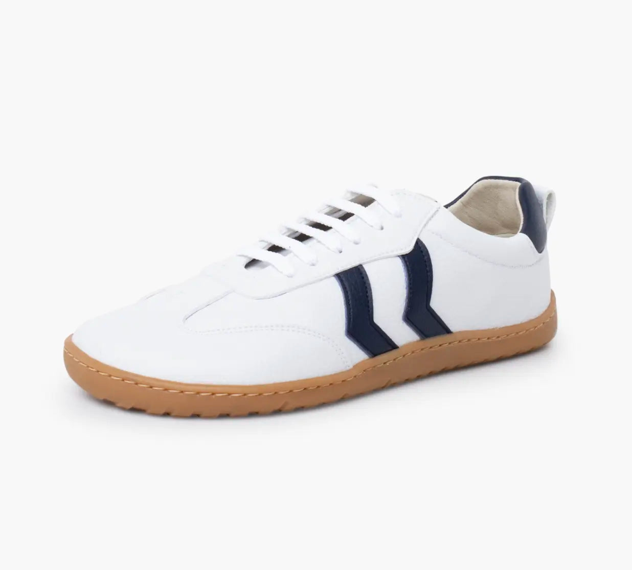 Pisamonas Barefoot White Sneakers with Side Stripes for Kids and Adults
