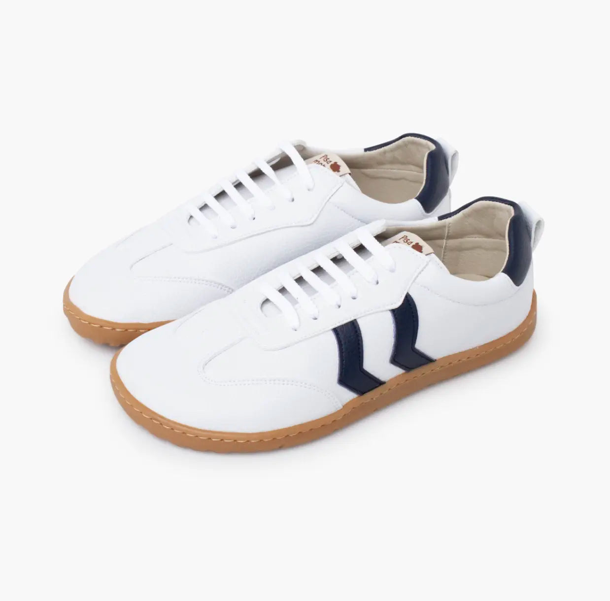 Pisamonas Barefoot White Sneakers with Side Stripes for Kids and Adults