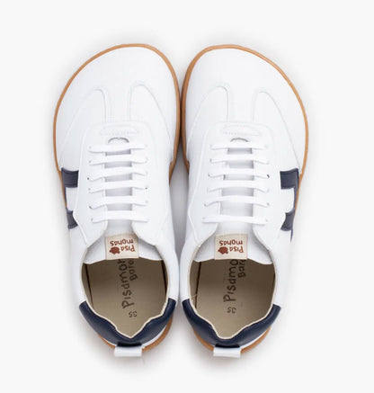 Pisamonas Barefoot White Sneakers with Side Stripes for Kids and Adults