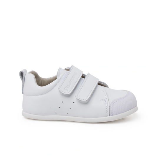 Soft Leather Trainers with double Hook-and-Loop Fastener