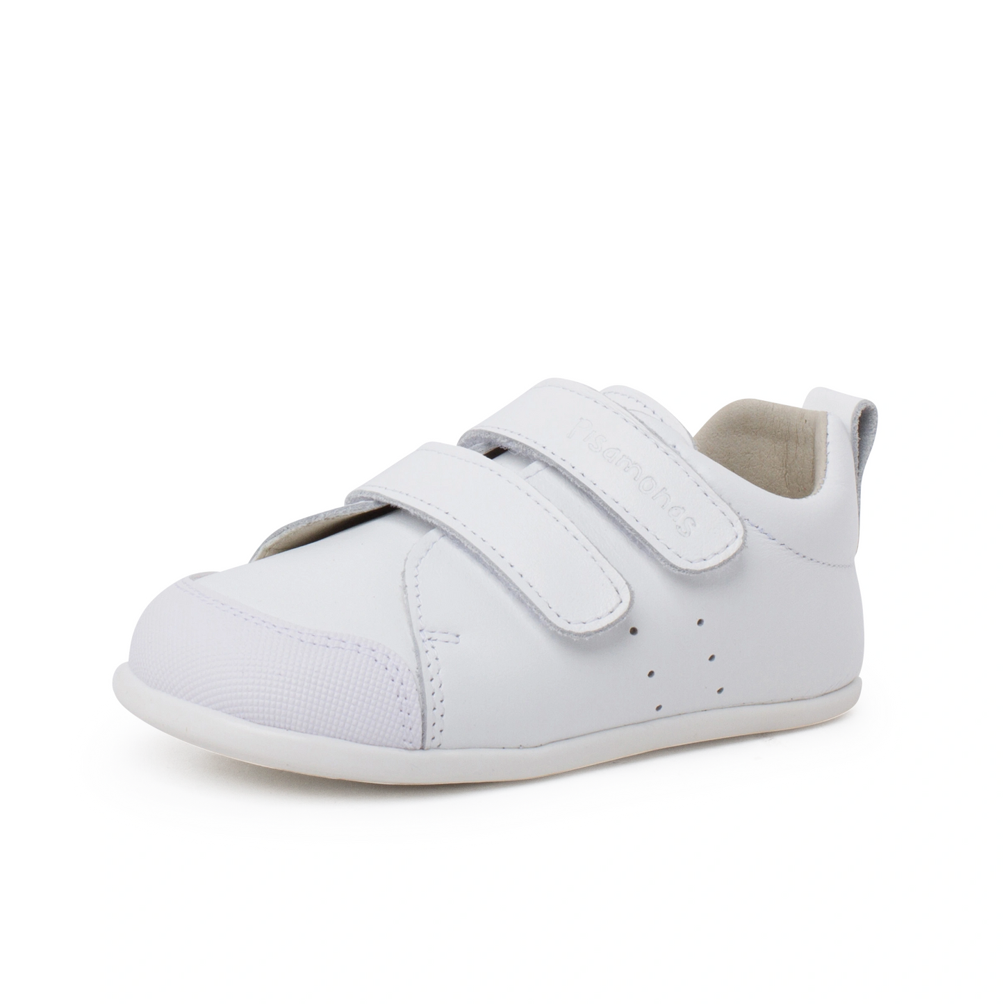 Soft Leather Trainers with double Hook-and-Loop Fastener