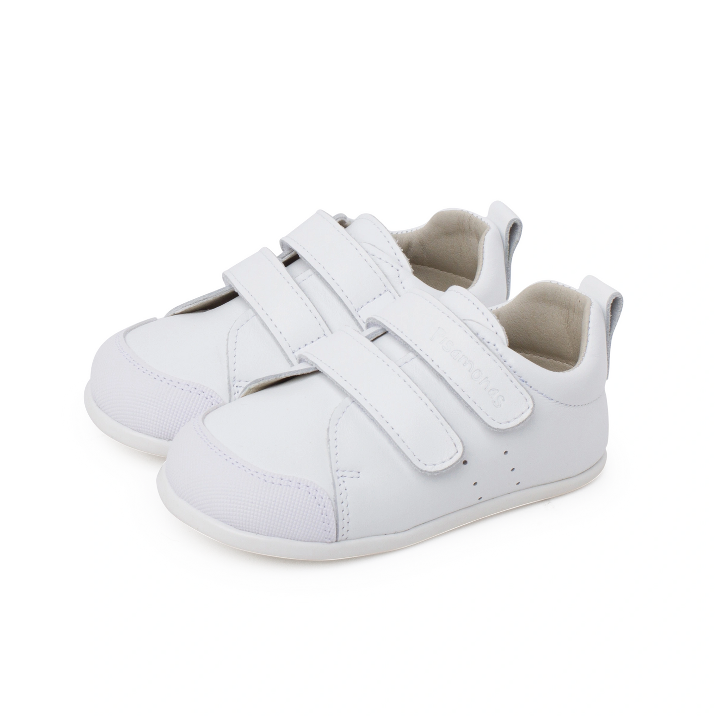 Soft Leather Trainers with double Hook-and-Loop Fastener