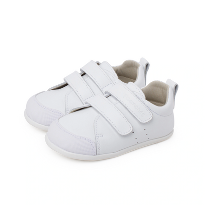 Soft Leather Trainers with double Hook-and-Loop Fastener