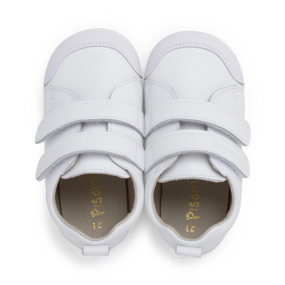 Soft Leather Trainers with double Hook-and-Loop Fastener