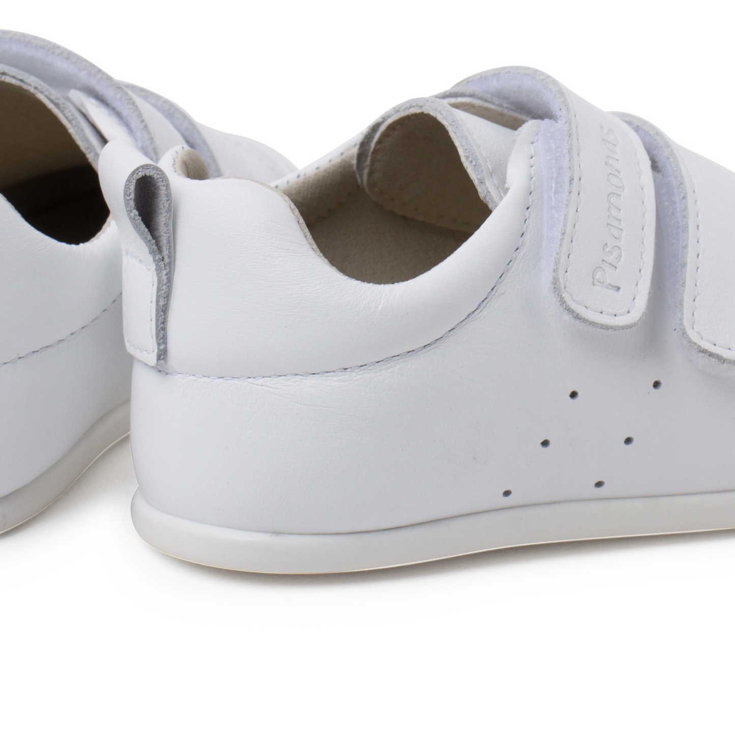 Soft Leather Trainers with double Hook-and-Loop Fastener