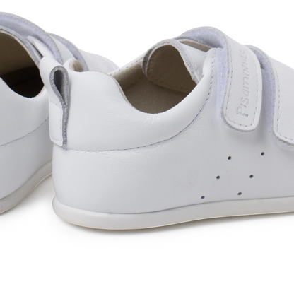 Soft Leather Trainers with double Hook-and-Loop Fastener