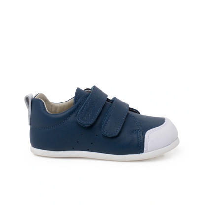 Soft Leather Trainers with double Hook-and-Loop Fastener