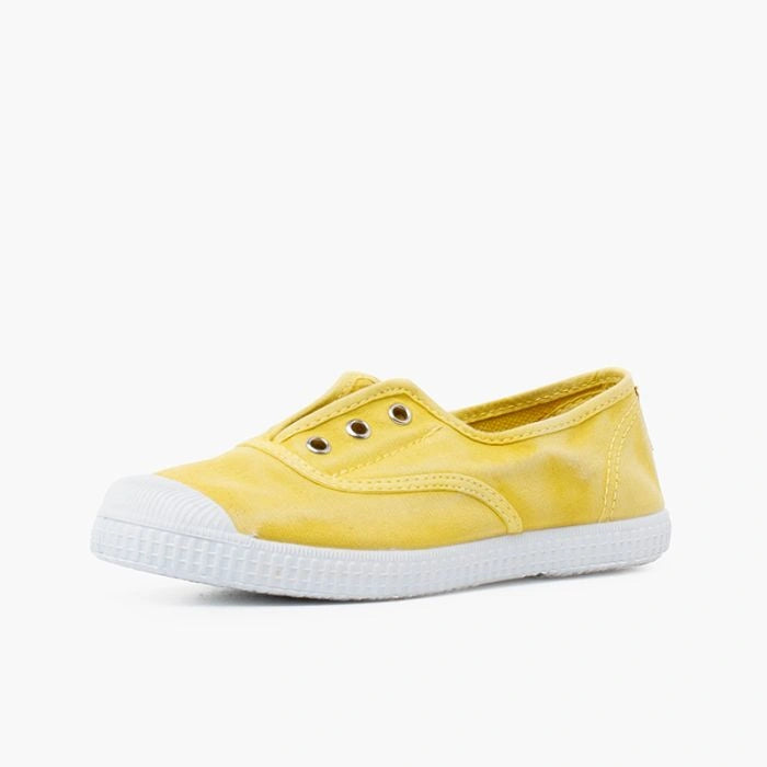 Worn-EffectLacelessCanvasTrainers-yellow-02